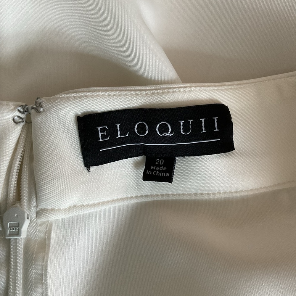 Eloquii Cream A-Line Skirt with Colorful Abstract Design - Picture 4 of 4